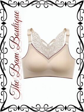 Plus Size Soft Lace Back Wireless Bra